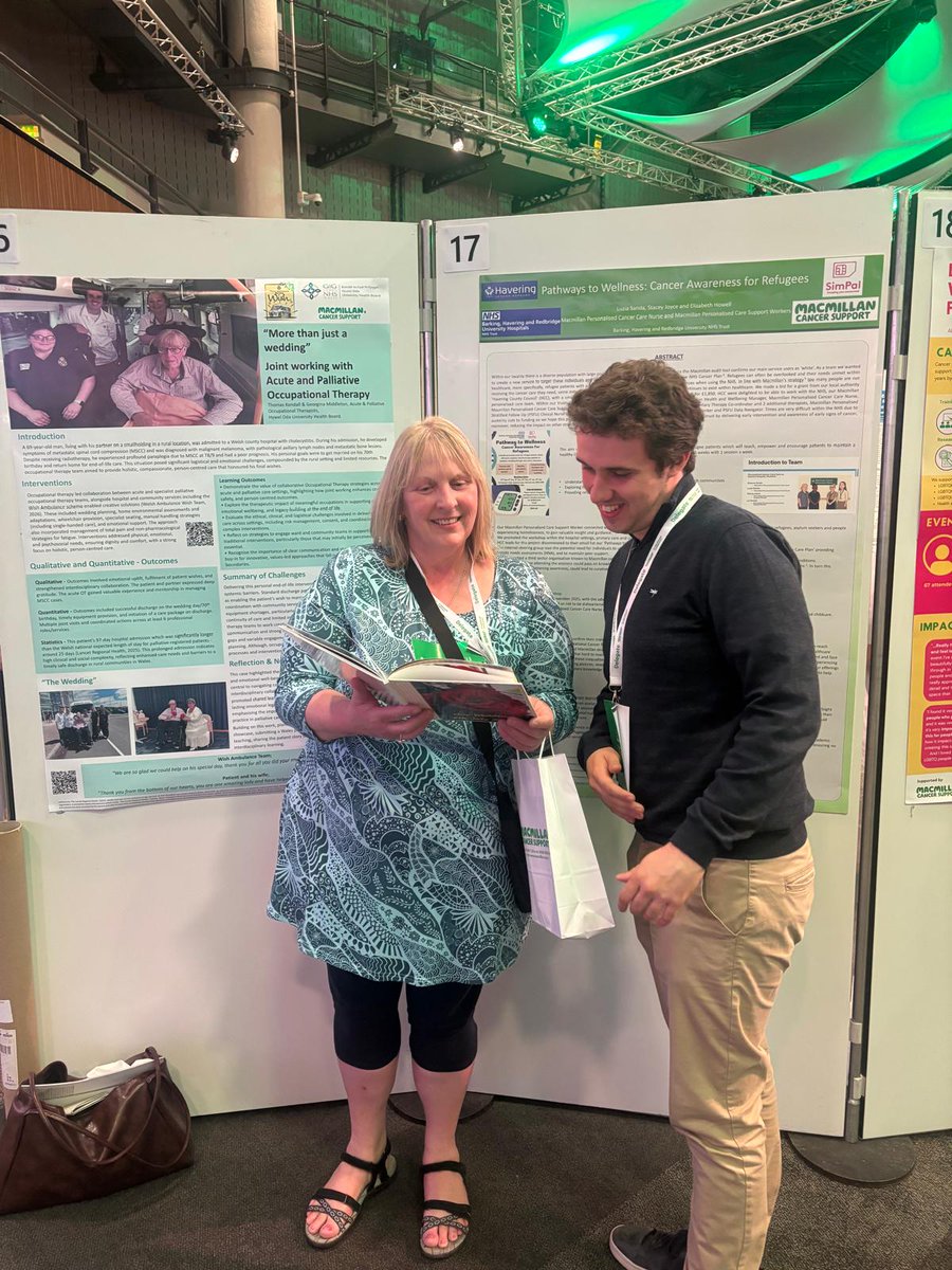 tomkendall22's tweet photo. Really honoured to be invited to attend @macmillancancer professionals conference 2026 in Birmingham where we had the opportunity to display our poster on #MoreThanJustAWedding a joint collaboration with Acute and Palliative Occupational Therapy teams in West Wales. 💚 https://t.co/UiRenP7hGz