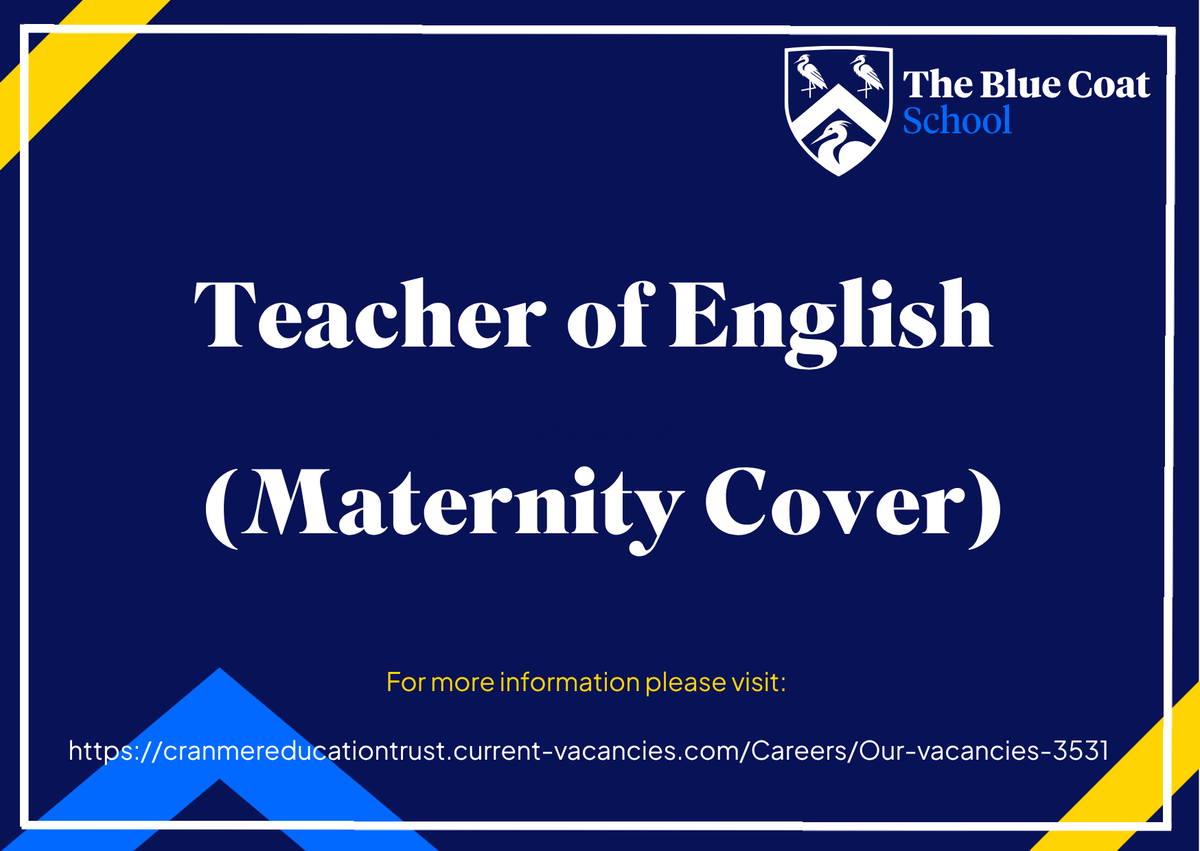 BCOldham's tweet image. # We are Hiring! We are seeking a well‑qualified, enthusiastic and inspiring Teacher of English to join our high‑achieving department on a maternity cover basis. For further information, please visit: …reducationtrust.current-vacancies.com/Careers/Our-va… #Teacher #English  📕✏️
@CranmerTrust
@BCOldham6thForm
