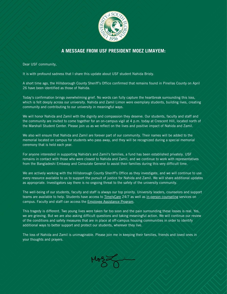 University of South Florida tweet media