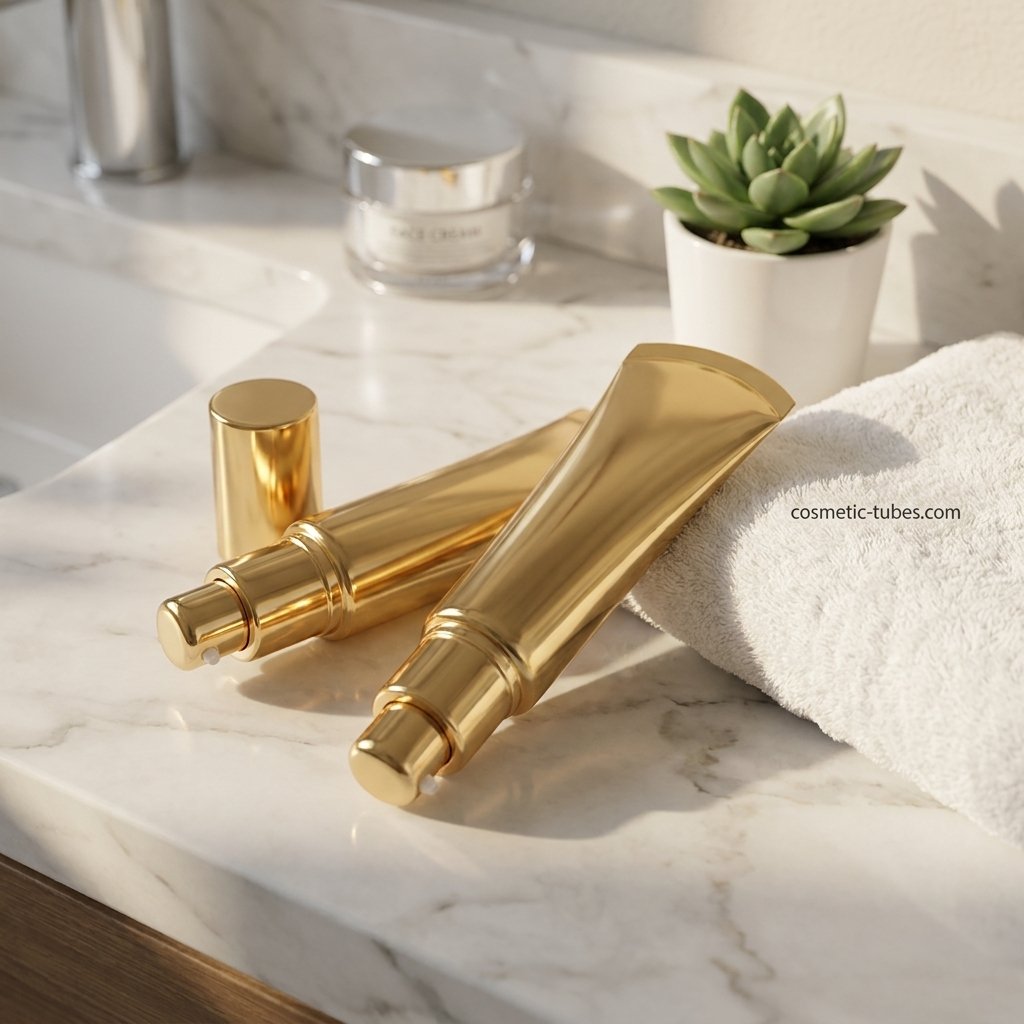 JamesMoalesse's tweet image. Stop choosing between product protection and premium shelf appeal. The new shiny gold ABL tubes give you both. From 30ml to 120ml, perfect for your next skincare launch. Details here: cosmetic-tubes.com #XinflyPackaging #BeautyPackaging