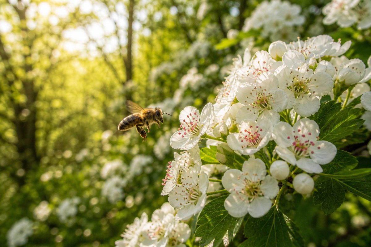 GrnAcresNrsries's tweet image. The hawthorn is out, the bees are busy, and we are absolutely here for it 🌳🐝 Today's nature walk turned into a 20-minute conversation about why bees love white flowers. (Nobody had a definitive answer. Everyone agreed bees are great.) #ForestSchool #NatureNursery #EarlyYears