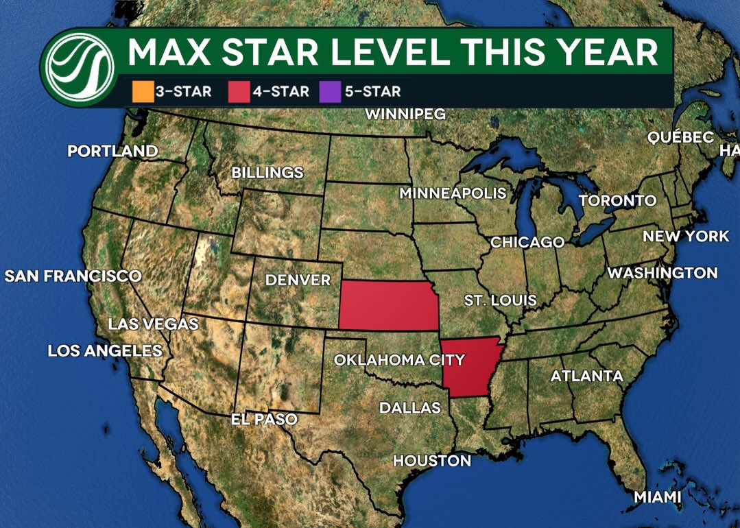HailTrace's tweet image. After a crazy busy week of weather, here is the max star level hail map by state!

SIX 5-Star Hail Maps
FIVE 4-Star Hail Maps
TWENTY THREE 3-Star Hail Maps

May is historically the most active month for severe weather, so many more hail maps to come!!

#roofing #roofingcontractor
