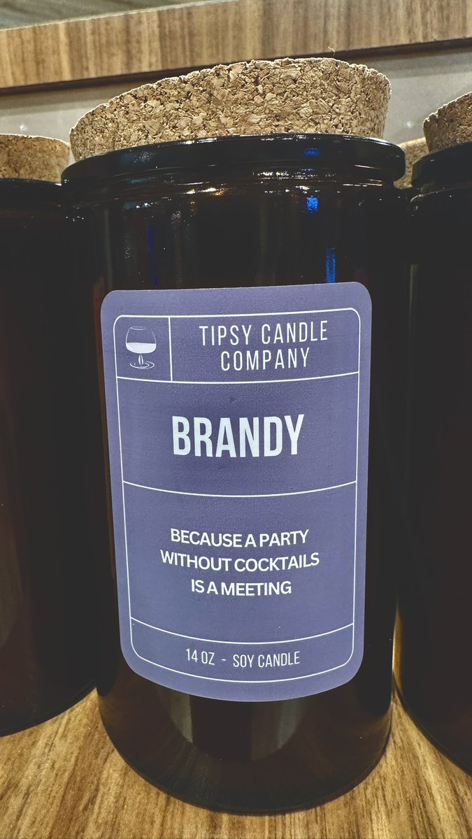 AdamRussel66622's tweet image. Tipsy Candle Company - BRANDY 
Because a Party without cocktails is a meeting 

#Tipsy #TipsyCandleCompany #Candle 
#Brandy #Merchandise #Product #Collectible #America #usa