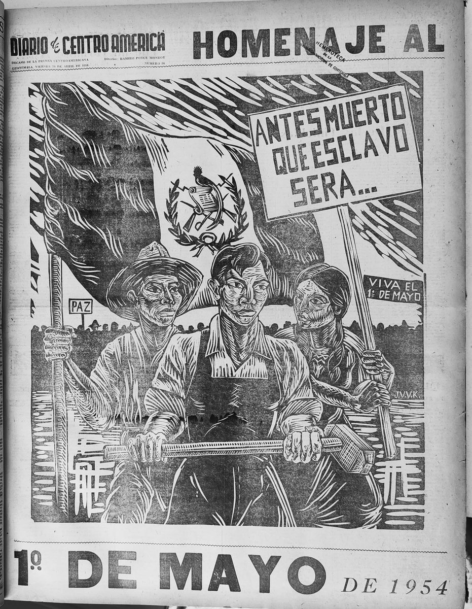 «Antes muerto que esclavo será…»

Portada del Diario de Centroamérica, durante el gobierno de Jacobo Arbenz, en conmemoración del día del trabajo.

📷: Alexander López.