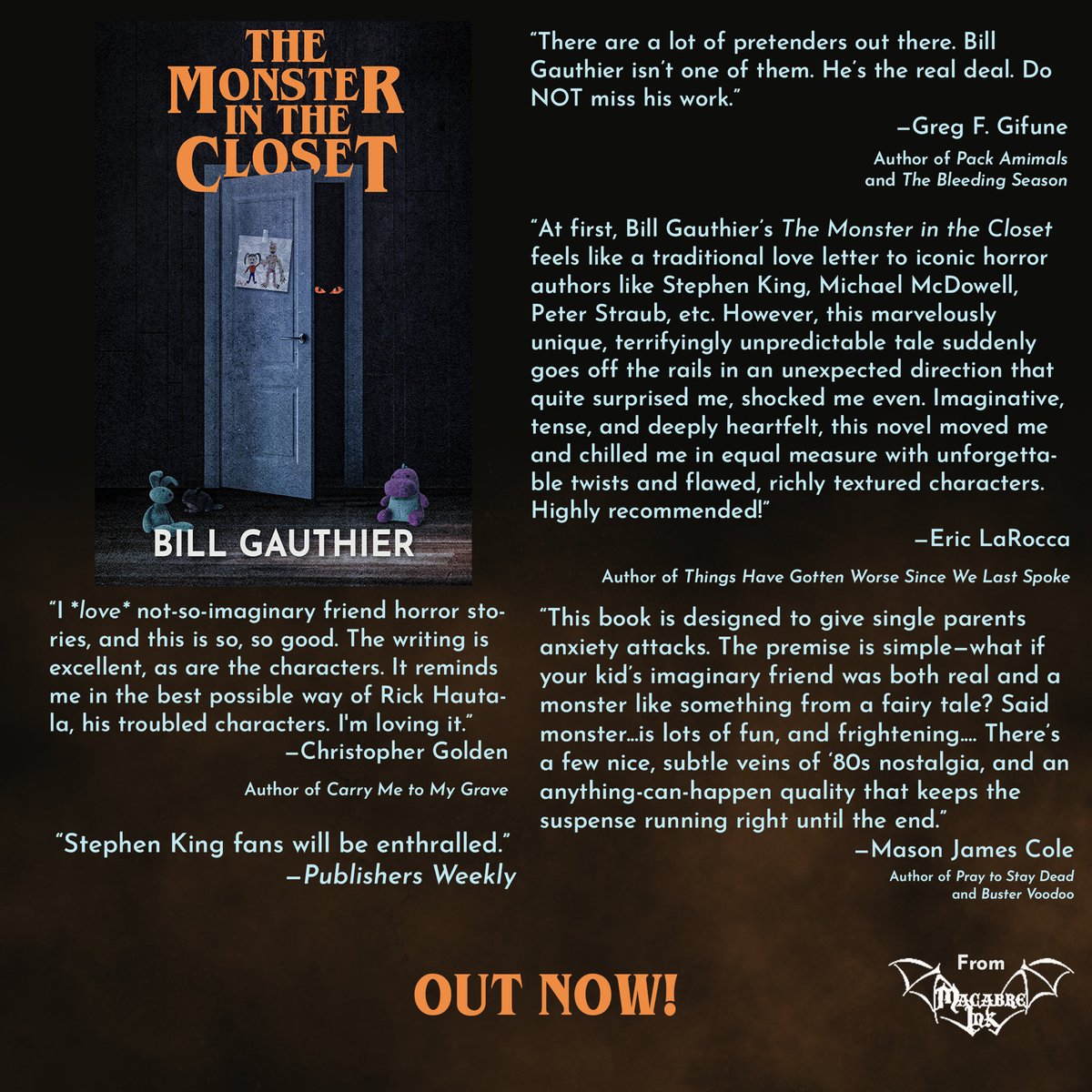 BillGauthier's tweet image. #FridayReads! What if the monster in your child’s closet was real?
amazon.com/dp/1637893558?…