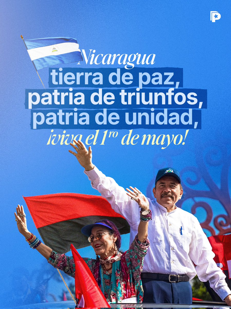 Nicaragua avanza con tranquilidad, fuerza colectiva y victorias que nacen del esfuerzo de su gente. Hoy celebramos la dignidad del trabajo y el compromiso de un pueblo que sigue construyendo su futuro. ¡Viva el 1° de mayo! 🇳🇮✊