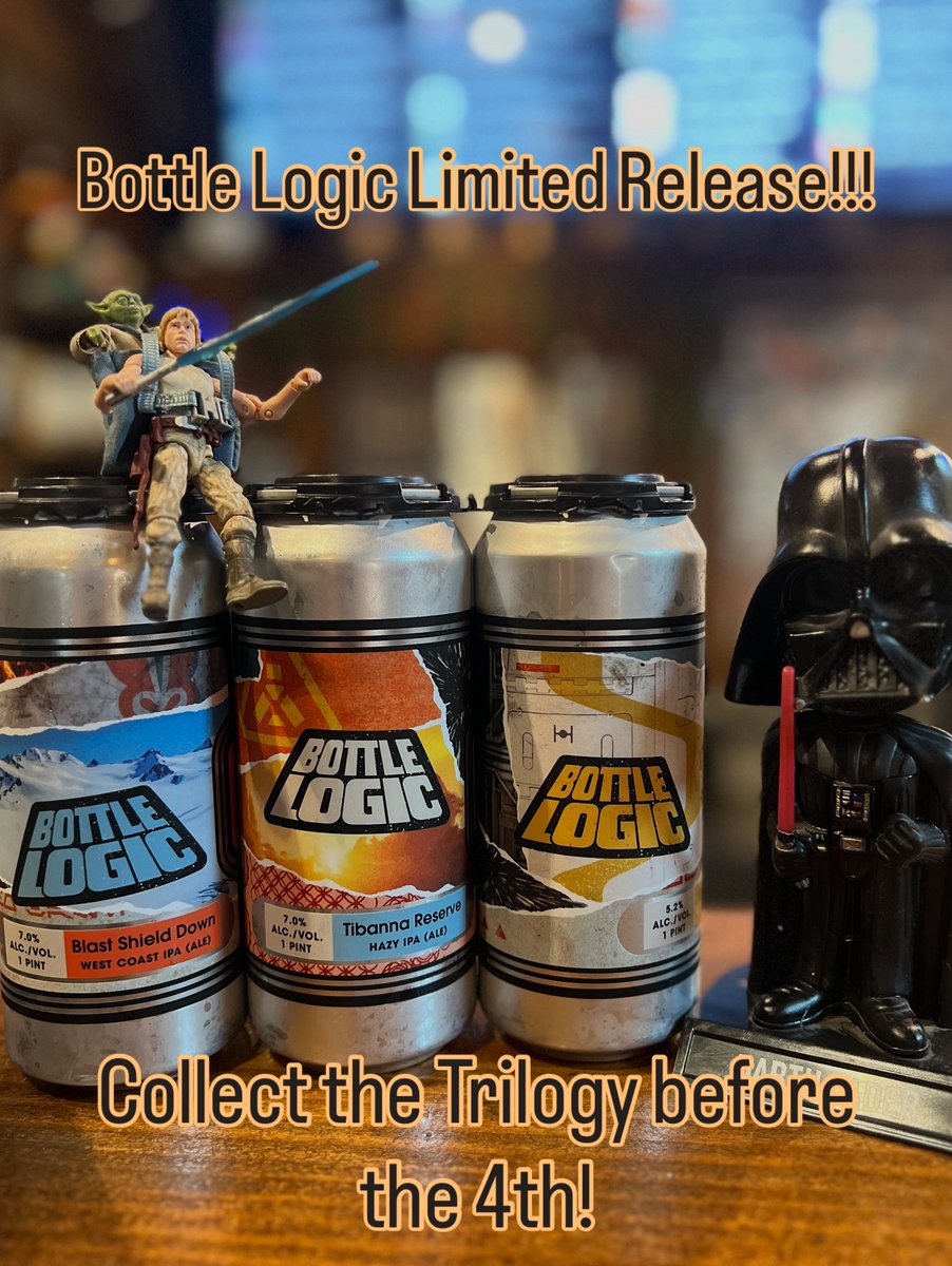 southsidecellar's tweet photo. Bottle Logic with another awesome release just in time for the 4th! Collect the Trilogy with a perfect mix of a Hazy, a West Coast IPA, and a German Pils from one of our best brewery partners. Come git it while it’s here! Cheers, Panther City! https://t.co/D4efmjbdI4