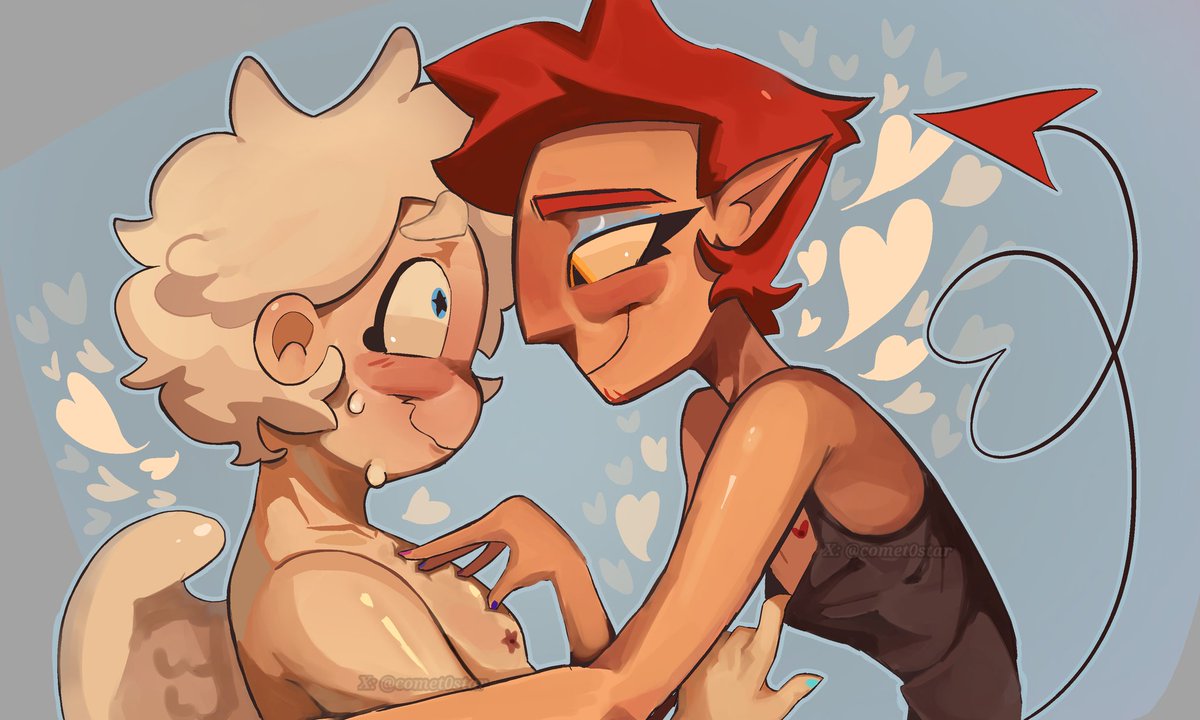 comet0star's tweet photo. I love thier friendship so much 🩷🩷 #GoodOmens #IneffableHusbands #azicrow https://t.co/hMhDbFKAcn