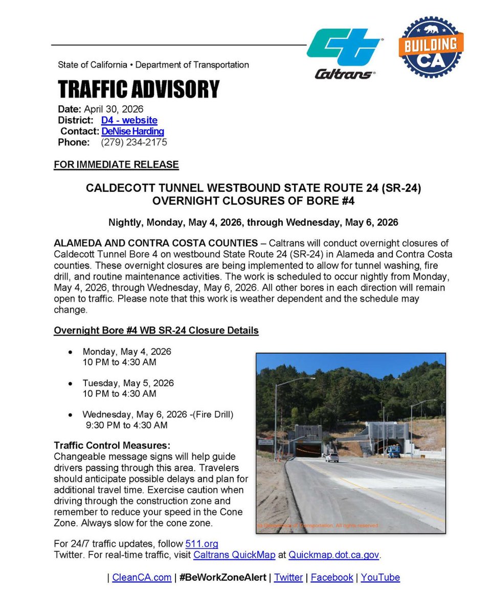 Caltrans District 4 tweet media