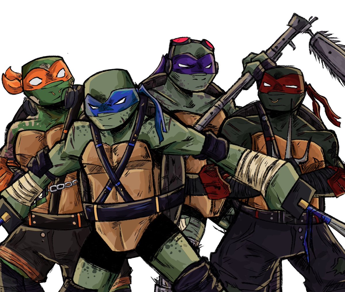gumigumidummie's tweet photo. The bros in another universe 
#tmntau #TMNT https://t.co/snkXpPMQj2