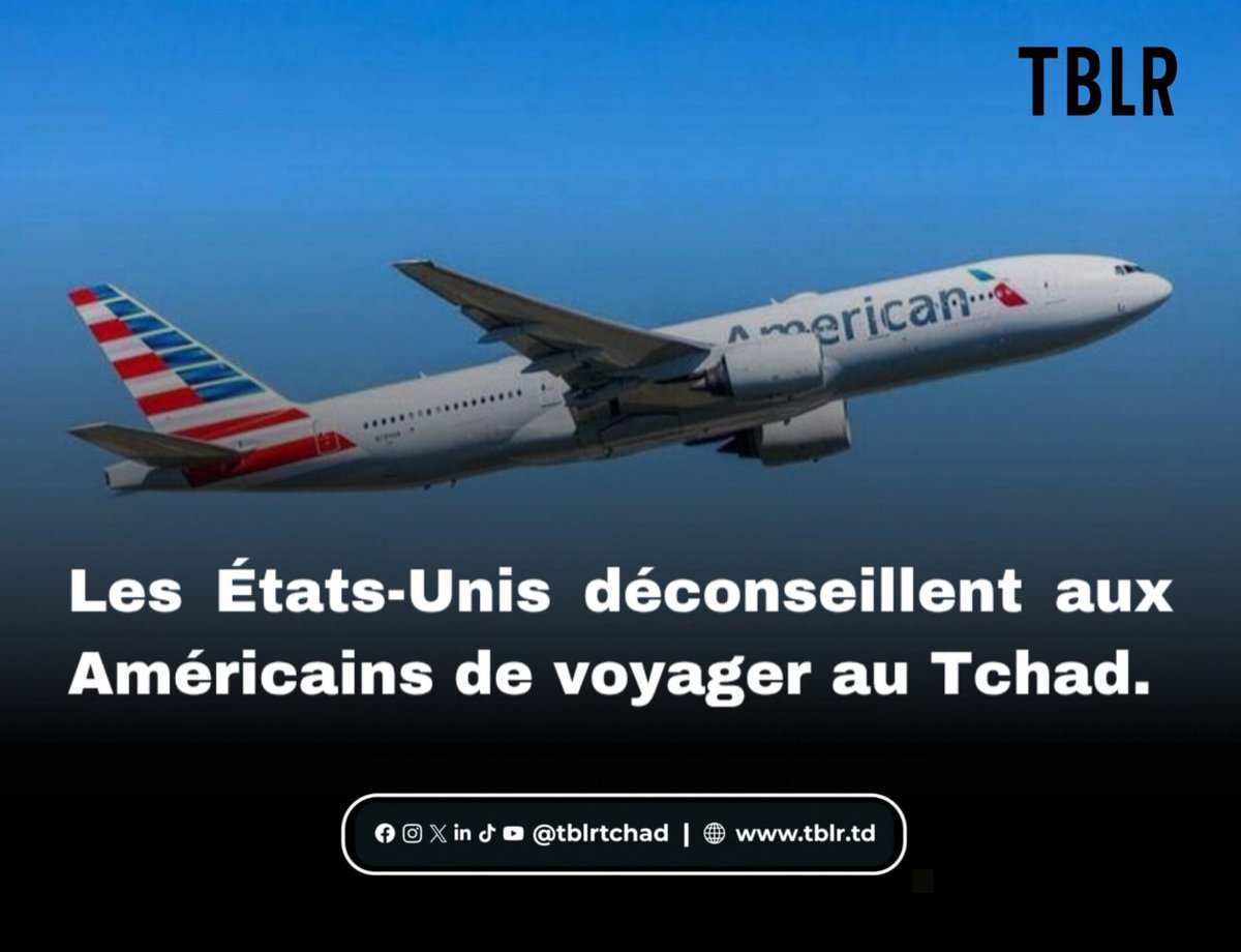 tblr_tchad's tweet image. Le Département d’État #américain 🇺🇸 maintient le #Tchad 🇹🇩 au niveau 4 “Do Not Travel”, le seuil d’alerte le plus élevé pour les voyageurs. Dans son avis actualisé le 28 avril 2026, Washington déconseille tout déplacement vers le Tchad.