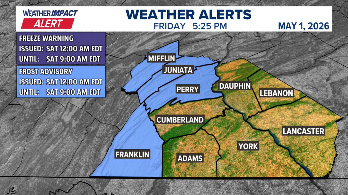 jacobhitzTV's tweet image. Update | A #WeatherImpactAlert has been issued. Visit FOX43.com/weather for more. #FOX43 #PAWX