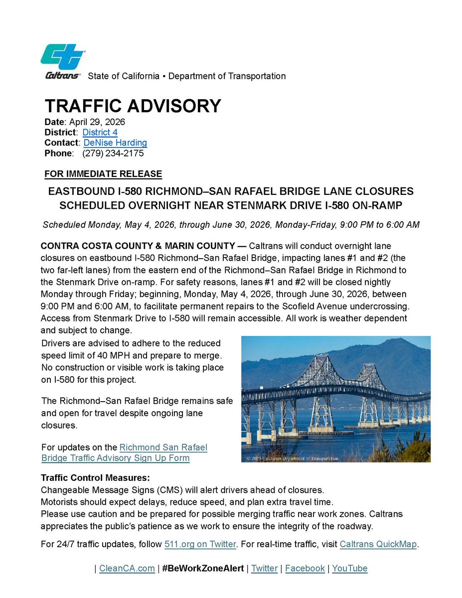 Caltrans District 4 tweet media