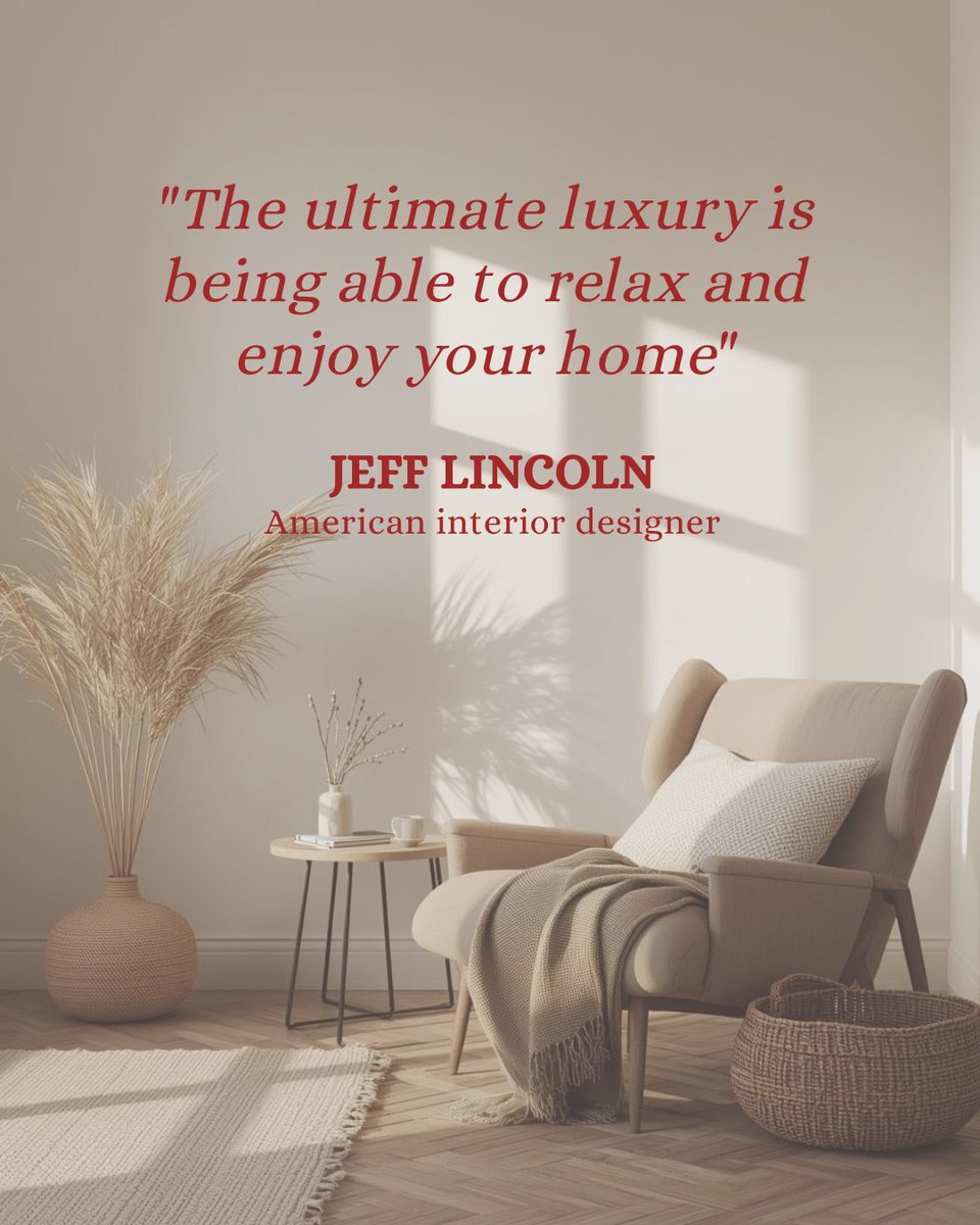 Hamptons_Chef's tweet image. "The ultimate luxury is being able to relax and enjoy your home"
― Jeff Lincoln 📖

#LuxuryLifestyle 🌟 #LuxuryLiving 🏰 #HomeSweetHome 🏡 #LifestyleGoals ✨ #JeffLincolnInspires 💬 #QuoteOfTheDay 🌟