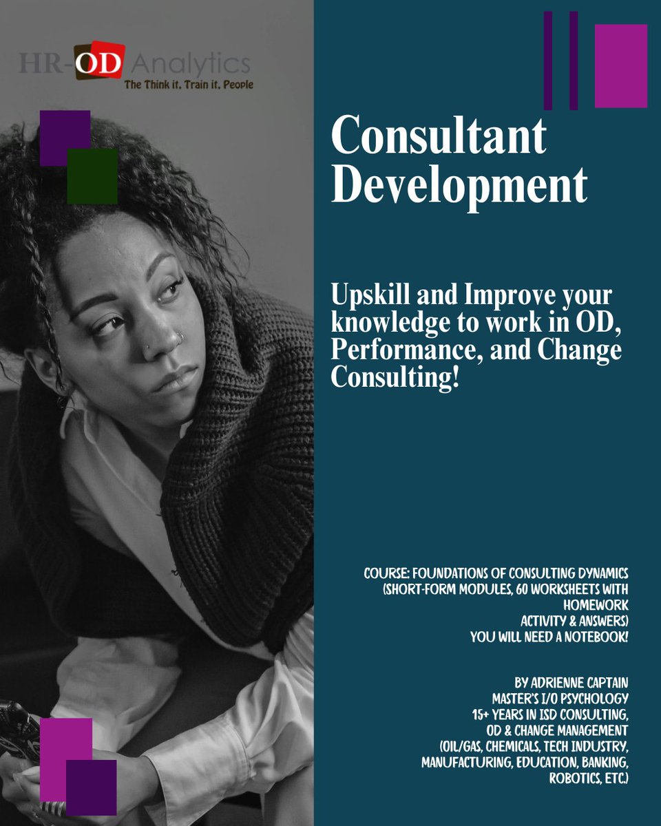 AdrienneCaptain's tweet image. Want to learn to Consult in OD or Change Management?  Take this Real-World concept training: adrienne-s-school-2b8a.thinkific.com/courses/founda…

#consulting #hr #technology #design #productivity #success #projectmanagement