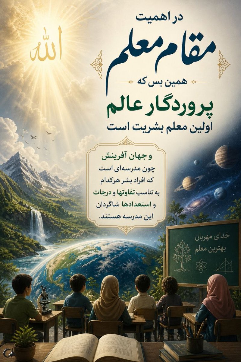 معلمی، عشق است و من این عشق را در وجودِ تمامیِ معلمانِ فداکارِ کشورم می‌بینم. #سپاس_معلم
