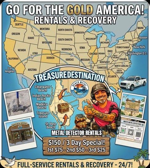 BeachMetalDicks's tweet image. #waterproof #metaldetector #rentals &amp;amp; #recovery
$150 - 3 day special! $75 1st, $50 2nd, $25 3rd 
#Lost #Rings #Keys #phones &amp;amp; more.  
GO FOR THE GOLD AMERICA!