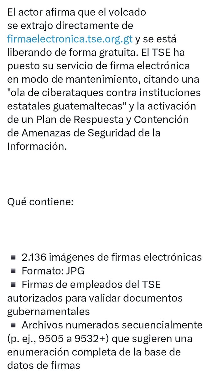 HACKERS ATACAN <a href="/TSEGuatemala/">TSE Guatemala</a>
¿Inscripción de Raíces en camino?

Pd
En mayo 2018 personal de la Cicig tomó control de forma interna del TSE, una especie de "hackeo presencial"; y así se "validaron" más de 8,000 registros falsos del partido político Semilla (meses antes de las