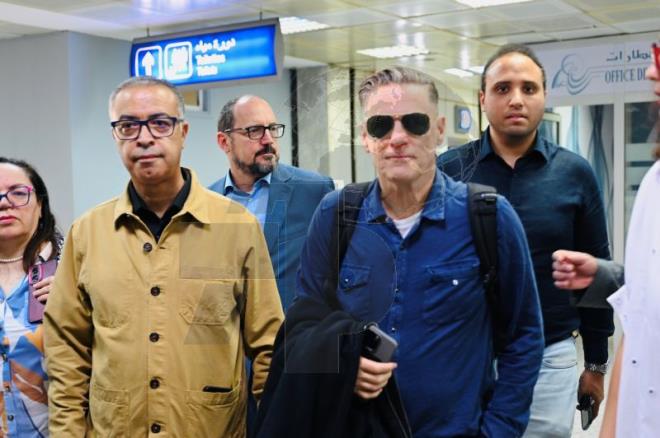 TapNewsAgency's tweet photo. #Tunisia: Iconic rock star Bryan Adams has arrived in #Tunis ahead of his May 2–3 concerts at #Dougga, where high demand led to a second date after the first sold out, telling @TapNewsAgency he’s excited to perform in the country for the first time and meet local fans. #TAP_En https://t.co/5rTOa1TlWa