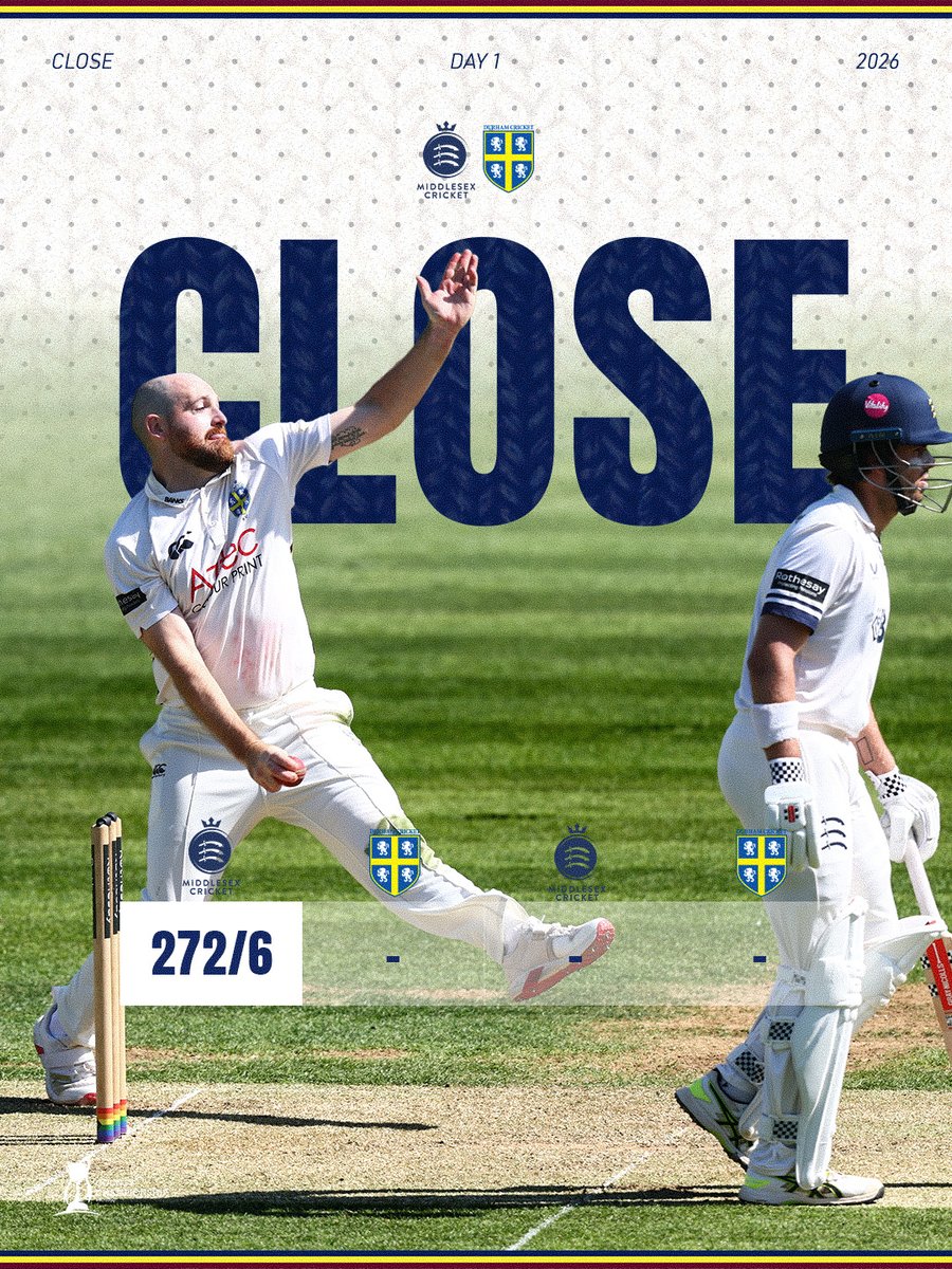 DurhamCricket's tweet image. That's stumps on day one at the Home of Cricket. 

👉 loom.ly/AevHuvE

#ForTheNorth