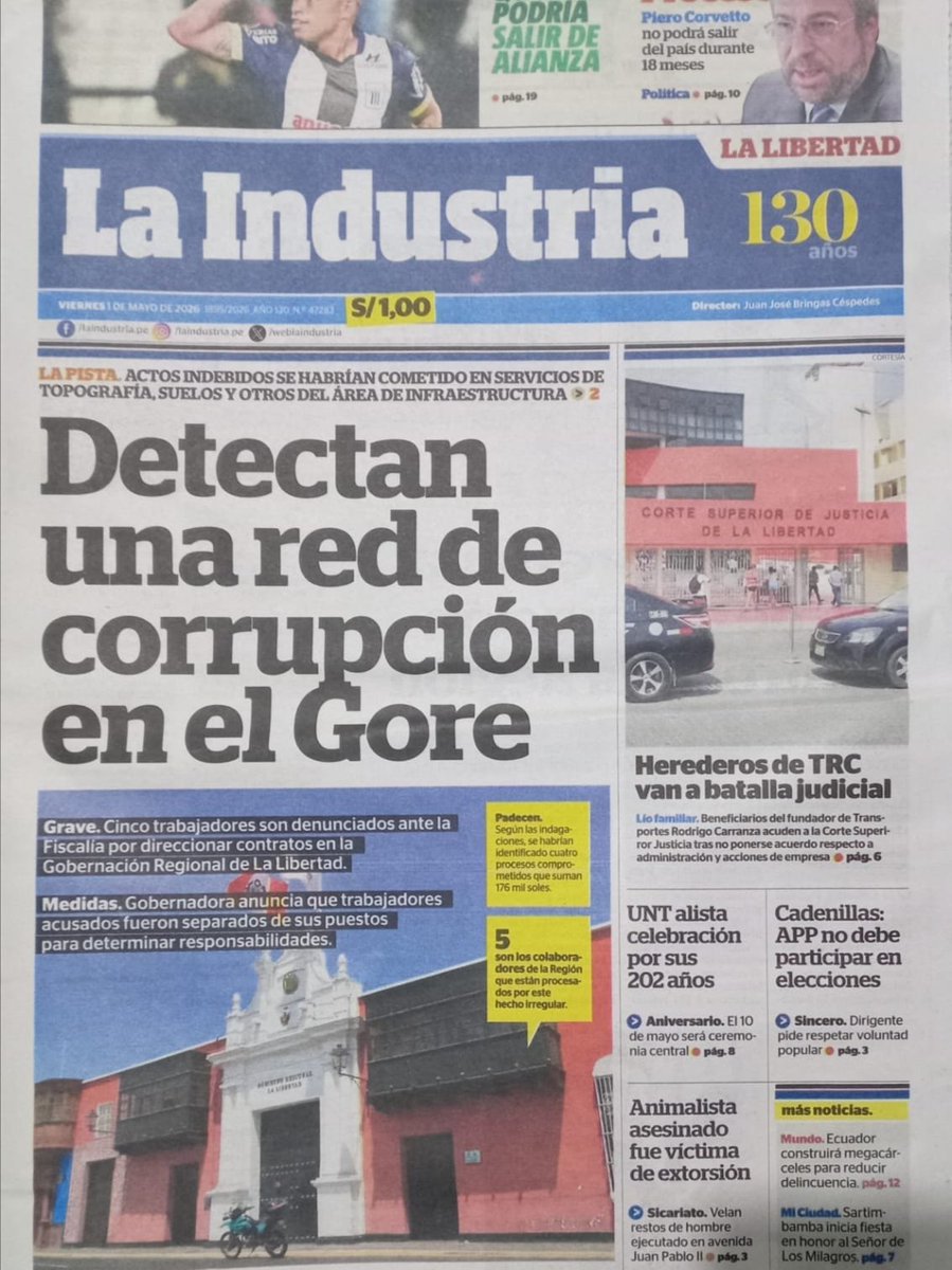 BolanosGrau's tweet photo. Lamentable noticia: red de corrupción en el GORE evidencia falta de filtros éticos. ¡No basta separar cargos! Necesitamos #ManoFirme y transparencia para que el dinero sea salud y obras, no beneficios ilícitos. ¡Respeto para La Libertad!

#PatyBolaños #Honestidad #RP #LaLibertad https://t.co/OfDJf7sX5E