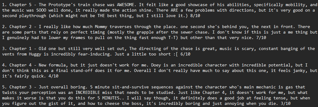 daridoey's tweet image. my #hottake on my favourite poppy playtime chapter final stand-offs, purely based on opinion. if you disagree ok