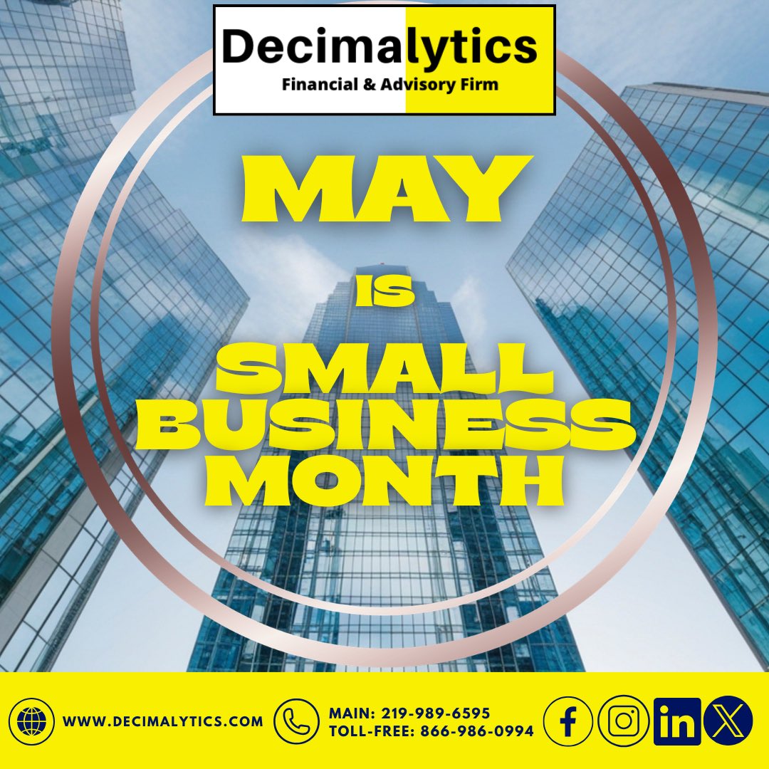 decimalytics's tweet image. May is Small Business Month. A good time to ask: Do your numbers actually support your decisions? Revenue alone is not enough. Cash flow, expenses, and financial visibility matter.

#SmallBusinessMonth #FinancialClarity #Decimalytics