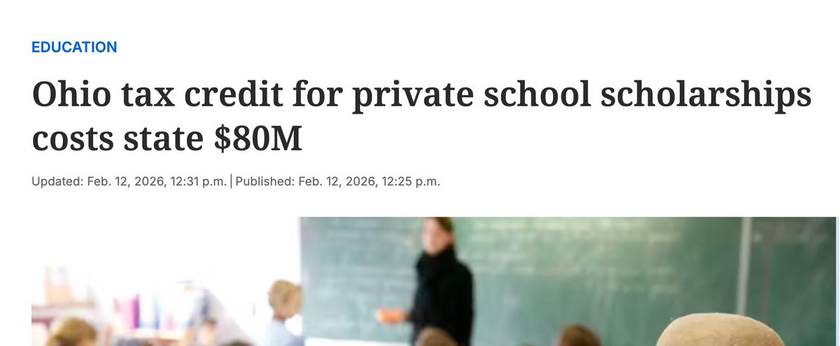 HowThingsWorkOH's tweet image. This is one of many ways #Ohio funnels public $$ into private schools....

When public schools aren't funded properly, they're forced to rely more heavily on property taxes....which raises your property taxes....

cleveland.com/education/2026…