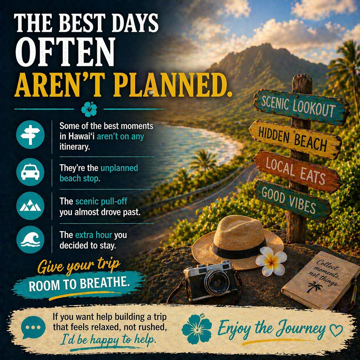 ToddFlora's tweet image. Some of the best moments in #Hawaii aren’t on any itinerary.

It's always best when your #vacation has room to breathe.

Let me know how I can help.