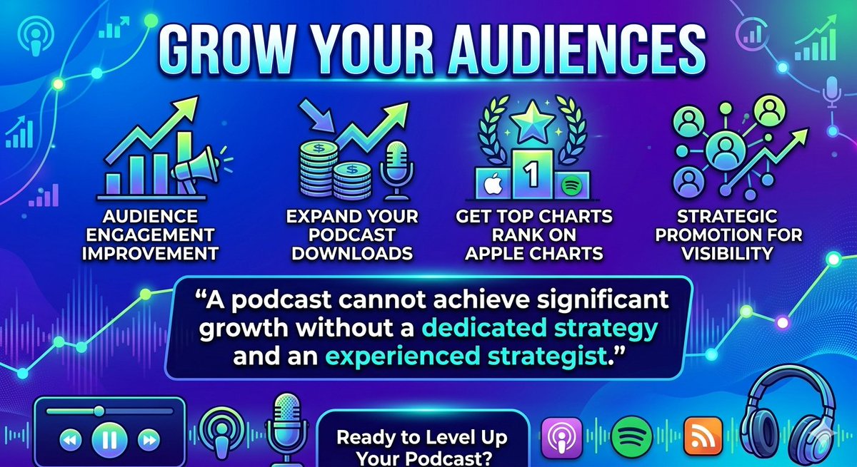 Payeldms's tweet image. Stop screaming into the void! 🎙️🚀

Turn your podcast into a chart-topping powerhouse with a proven growth strategy:

✅ Grow your Audiences
✅ Boost Engagement
✅ Expand Downloads
✅ Rank on Top Charts

#PodcastMarketing #PodcastGrowth #ApplePodcasts #Spotify #PodcastStrategy