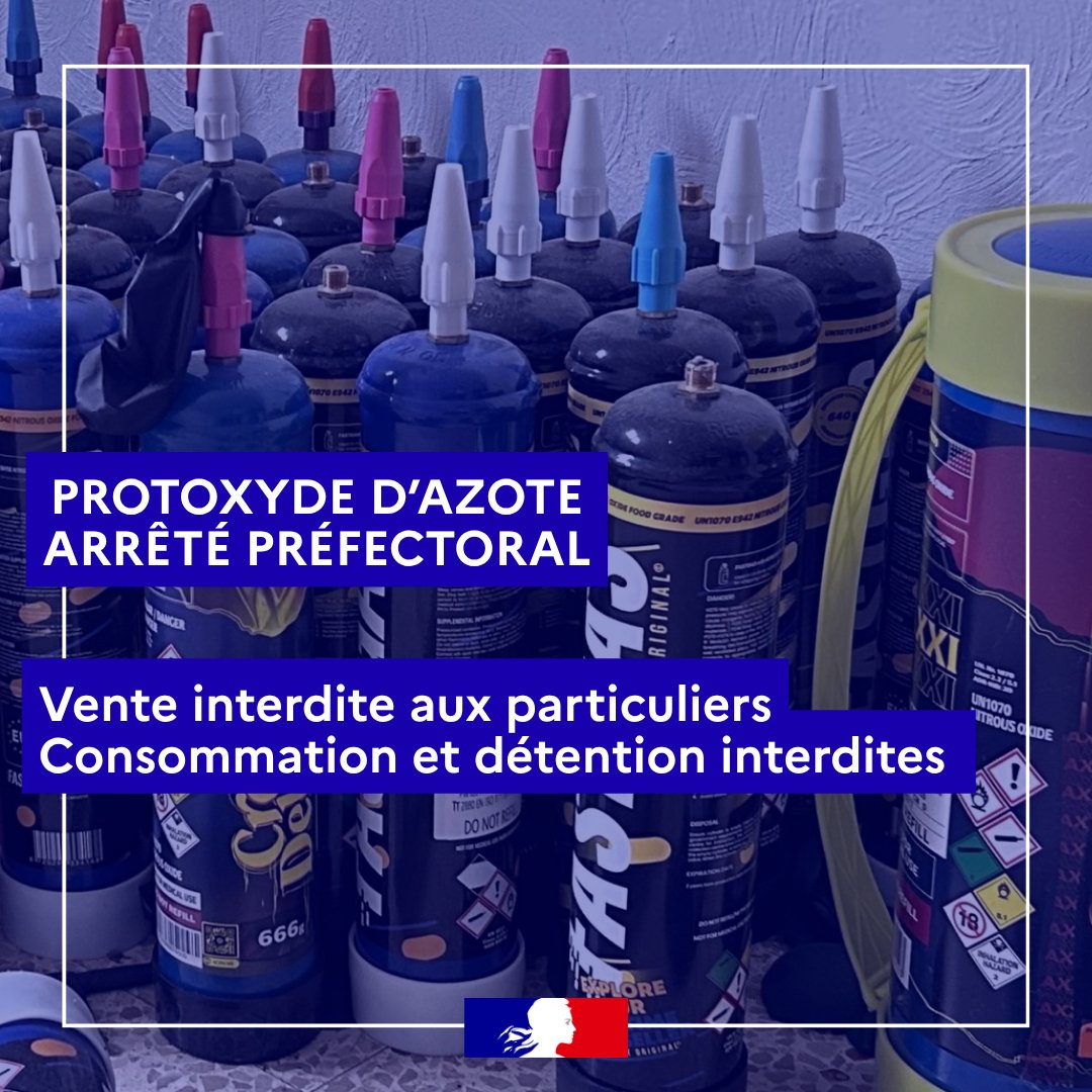 Image de Préfète de l'Essonne : #Sécurité | Par arrêté préfectoral, la vente de protoxyde d’azote aux particuliers est interdite dan