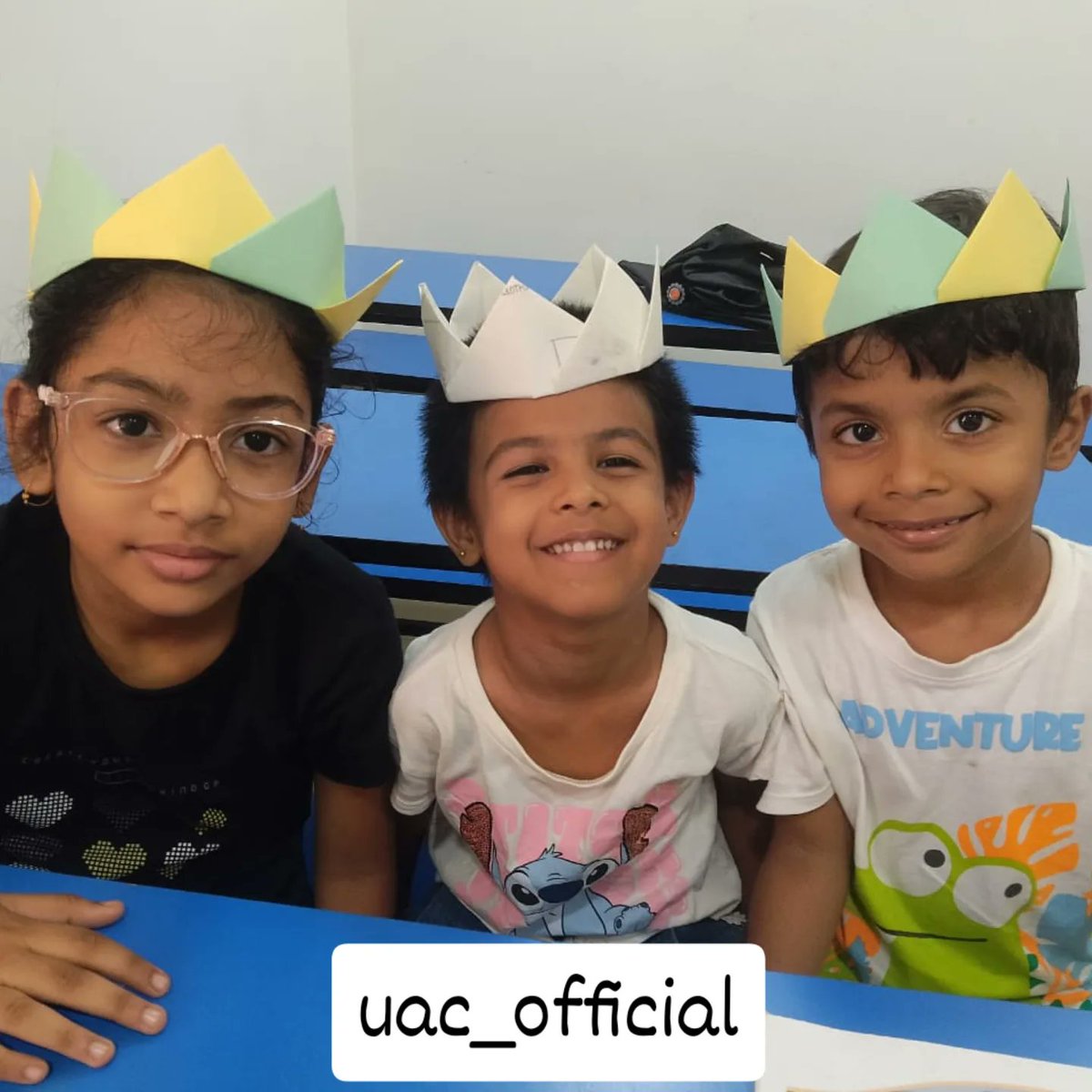 uac__official's tweet photo. Little smiles, big dreams 👑✨
.
.
Three little smiles shining bright together, wearing crowns of joy, sharing laughter, innocence, and beautiful friendship in a happy moment.
#kidsfun #innocenthearts #friendshipgoals #happyvibes #schooldays #funlearning #lovelymoments https://t.co/HMrnQ1pRZr