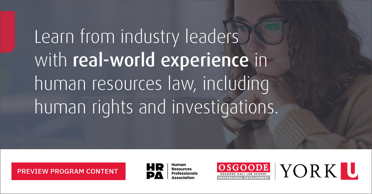 HRPA's tweet photo. From recruitment negotiations to workplace investigations, @OsgoodePD Certificate Programs equip you to make decisions confidently. 

✅ Legal insights
✅ Decision-making tools
✅ Respected credentials
✅ Flexible learning options

Get started here: https://t.co/3iEg6I2U2E https://t.co/i6SBEGozcY