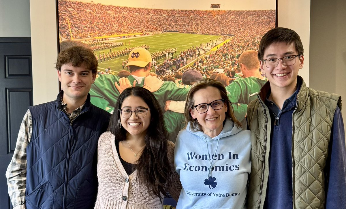 EDziadula's tweet photo. The end of the academic year is always bittersweet. Celebratory lunch with my @nd_econ RAs -  two of them are graduating 🎉🍾. It is hard to believe it’s been three years of their International Scholar experience @KelloggInst https://t.co/BkWNPqQrlD