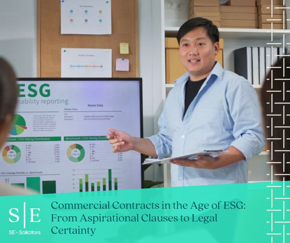 SESolicitors's tweet image. Commercial Contracts in the Age of ESG.

From aspirational clauses to legal obligations, getting it right matters.

Read more: buff.ly/6B40tqo

#SESolicitors #ESG #CommercialLaw #LegalInsights #Blog