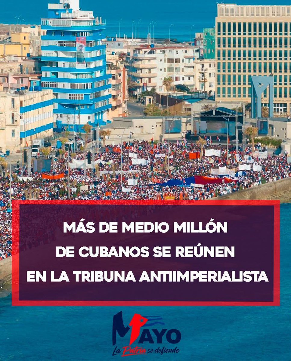 InesMChapman's tweet photo. El General de Ejército Raúl Castro Ruz, líder de la Revolución Cubana, y @DiazCanelB, presidieron hoy en la capital cubana el acto central por el Primero de Mayo en Cuba, celebración del “Día Internacional de los Trabajadores” en la Tribuna Antimperialista José Martí #UnidosXCuba https://t.co/XShKqOmqhc