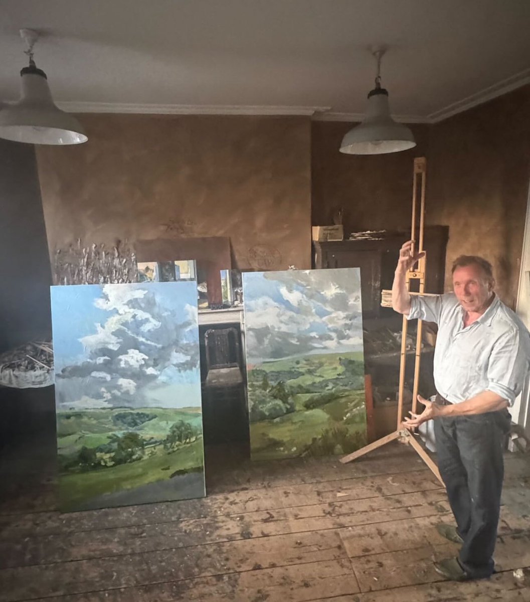 Talkart's tweet photo. 🎨🎉 New @TalkArt podcast! Robert meets painter DAVID DAWSON to discuss his new large scale landscape paintings, part of an ongoing body of work created en plein air in the artist’s county of Montgomeryshire, Mid Wales. Hosted by @RobertDiament. Listen: https://t.co/wVmclMNgV5 https://t.co/dzgVy9UkpM