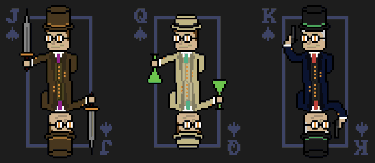 LordPercivalXII's tweet photo. So anyways, got bored and designed a custom deck skin on Balatro using my art designs.

I can at least say that it came out nice when looking up close, since its pixel art, I suppose. https://t.co/24evXc8b1F