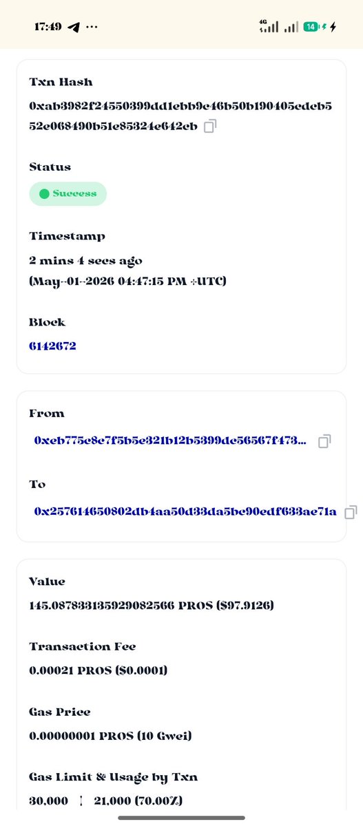 fearlessabby5's tweet photo. @Kiwi_Nod @pharos_network Here’s a breakdown of my activity on Pharos today (with proof):

1. Completed swaps on FaroSwap

2. Sent 145 $PHRS to a new wallet →
[0xab3982f24550399dd1ebb9c46b50b190405cdeb552e068490b51e85324e642eb]

3. Joined the Discord community https://t.co/g6lPz2NX0e
