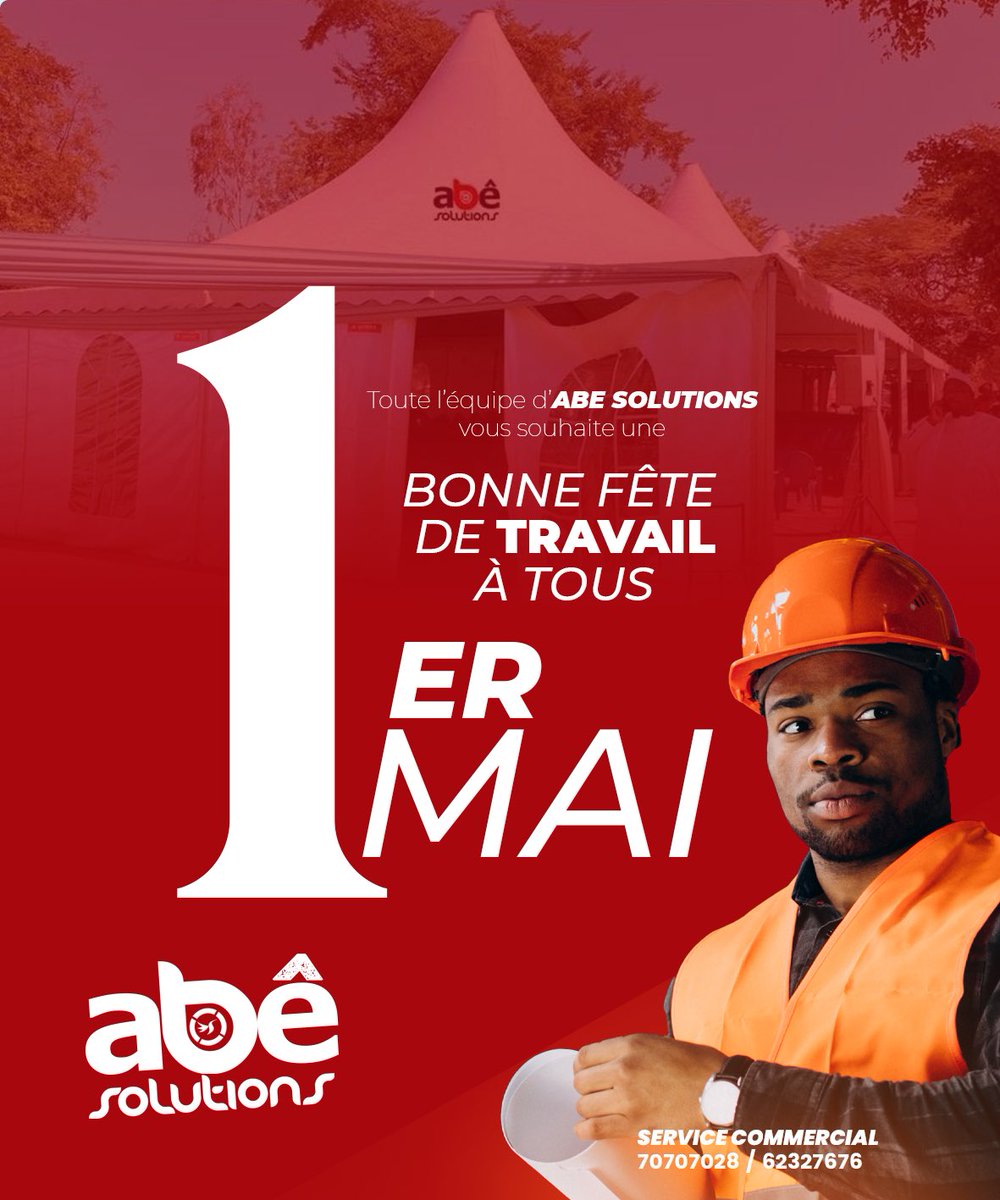 SolutionsAbe's tweet photo. 🏗️ Bonne fête du Travail à tous !
    Respect et reconnaissance à tous les travailleurs.
    🧰 ABE Solutions, toujours à vos côtés. https://t.co/9L0kZtoqXE