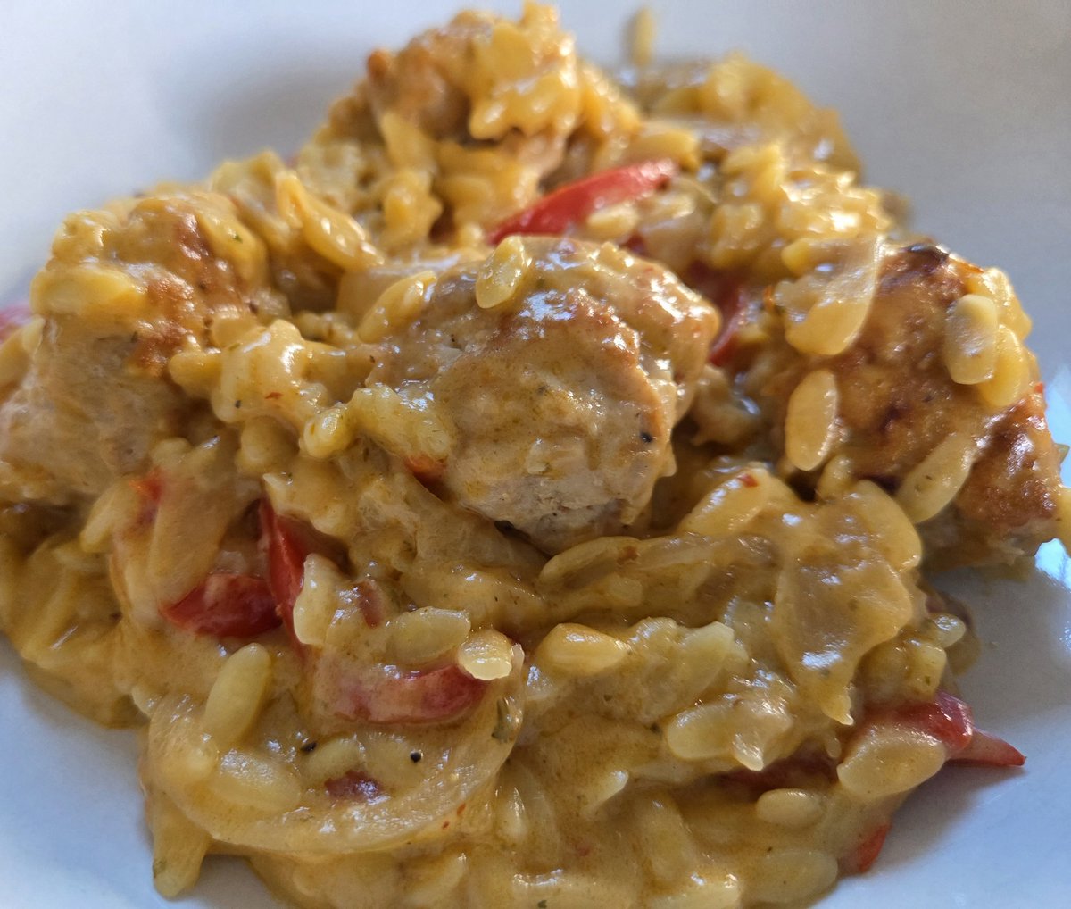 unwantedgherkin's tweet image. Thai Red Curry Chicken Meatball Orzo. Absolutely banging 👌 #dinner