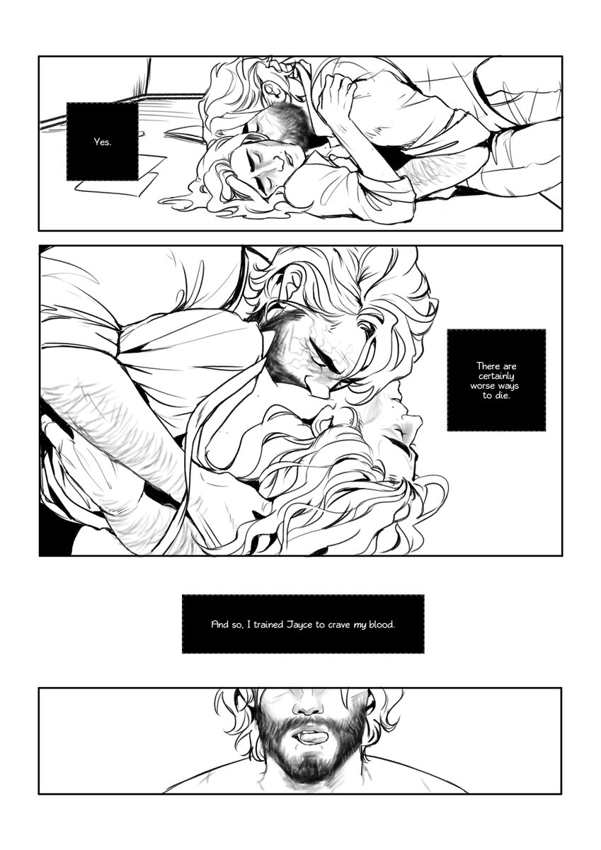 ellenchain's tweet photo. I’m not dead, I’m just working away in my little corner on HUNGER (Vampire AU)

That’s page 60, yay! https://t.co/BVv94mYP6T
