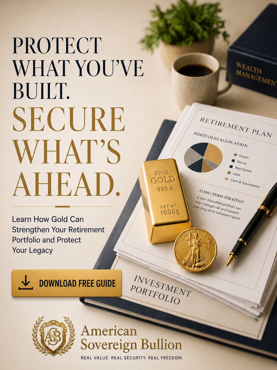sovereign61763's tweet image. Your Retirement Is Too Important to Leave to Chance.

Call 866-401-8201 or visit americansovereignbullion.com to speak with a specialist today.

#retirementplanning #goldira #smartinvesting #preciousmetals