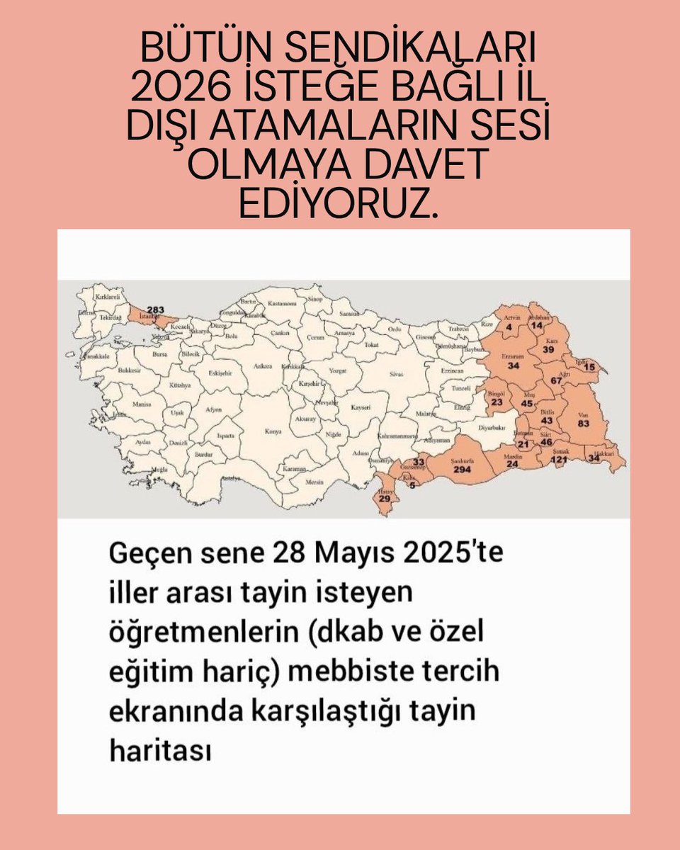 <a href="/aesercis/">Erciş Anadolu Eğitim Sendikası</a> <a href="/timuryilmaz76/">Timur YILMAZ</a> <a href="/ildisiplatformu/">İl Dışı Platformu (MEB)</a> #MEBilDışıKontenjanİstiyor 
<a href="/Yusuf__Tekin/">Yusuf Tekin</a> <a href="/tcmeb/">Millî Eğitim Bakanlığı</a> <a href="/mebpgm/">Personel Genel Müdürlüğü</a> <a href="/EgitimBirSen/">Eğitim-Bir-Sen</a> <a href="/egitimis/">Eğitim-İş</a> <a href="/HurEgitimSen/">Hürriyetçi Eğitim Sen Genel Merkezi</a> <a href="/cftcblnt/">Bülent ÇİFTCİ</a> <a href="/farukyelkenci/">Ömer Faruk Yelkenci</a> <a href="/cuneytiltus/">Cüneyt İltuş</a> <a href="/edipuzen/">Edip Üzen</a> <a href="/Yasingrms0/">Yasin Görmüş</a> <a href="/egitimsen/">Eğitim Sen</a> <a href="/EgitimBirSen/">Eğitim-Bir-Sen</a>