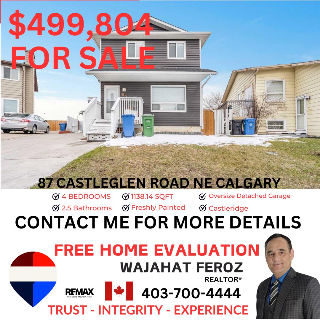 wajatherealtor's tweet image. For Sale 
FREE HOME EVALUATION 
Thinking Buying or Selling ?
#yyc #realestate #remax #alberta #propertyforsale #buyer #seller #dreamhome #agent #realestatecalgary #propertydevelopment #propertiesincalgary #toronto #toronrorealestate #vancouver  
TRUST -  INTEGRITY -  EXPERIENCE