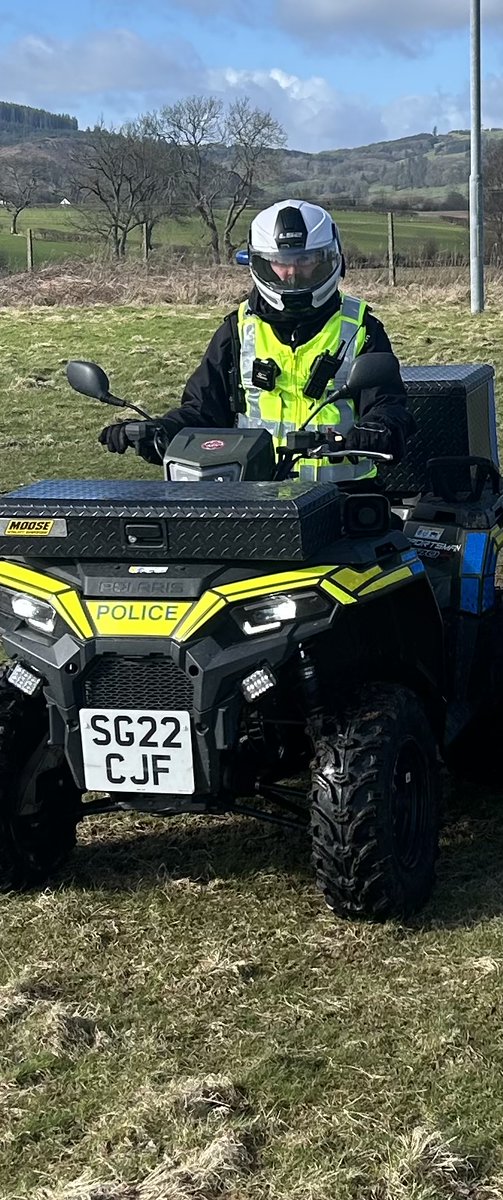 PSOSDandG's tweet image. Community Officers in #Dumfries use our Quad Bikes to patrol off road &amp;amp; hard to reach places. Today our officers were patrolling on the quad bikes when they carried out a targeted stop search on a female who was found in possession of heroin. #CommunityPolicing