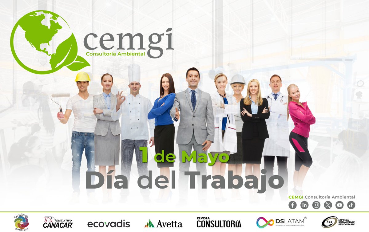 CEMGI_'s tweet image. 👷‍♂️1 de Mayo | Día del Trabajo.
El crecimiento de la industria comienza con el trabajo de las personas.

En @CEMGI_ impulsamos entornos seguros, responsables y sostenibles 🌱, porque proteger a las personas también es proteger la operación.

#DíaDelTrabajo #CEMGI #EHS