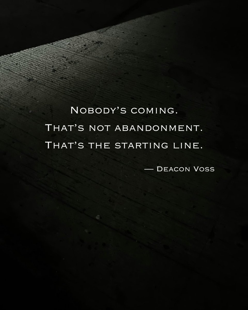 DeaconVossAuth's tweet image. This is for anyone who’s been waiting on someone to show up and make it easier.
Nobody’s coming. That’s not a tragedy, that’s the moment everything becomes yours to own.
No More Excuses. Coming soon — DeaconVossAuthor.com
#NoMoreExcuses #DeaconVoss #MentalToughness
