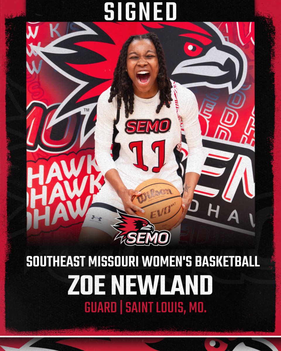 OfficialSEMOWBB's tweet photo. 𝙎𝙄𝙂𝙉𝙀𝘿 ✍️ 

A product of Saint Louis, Missouri, guard Zoe Newland is the newest REDHAWK to join the squad 😎 

Welcome to the 573, Zoe!

#FeelinRowdy x #FindAWay https://t.co/ib68EhdJ7B