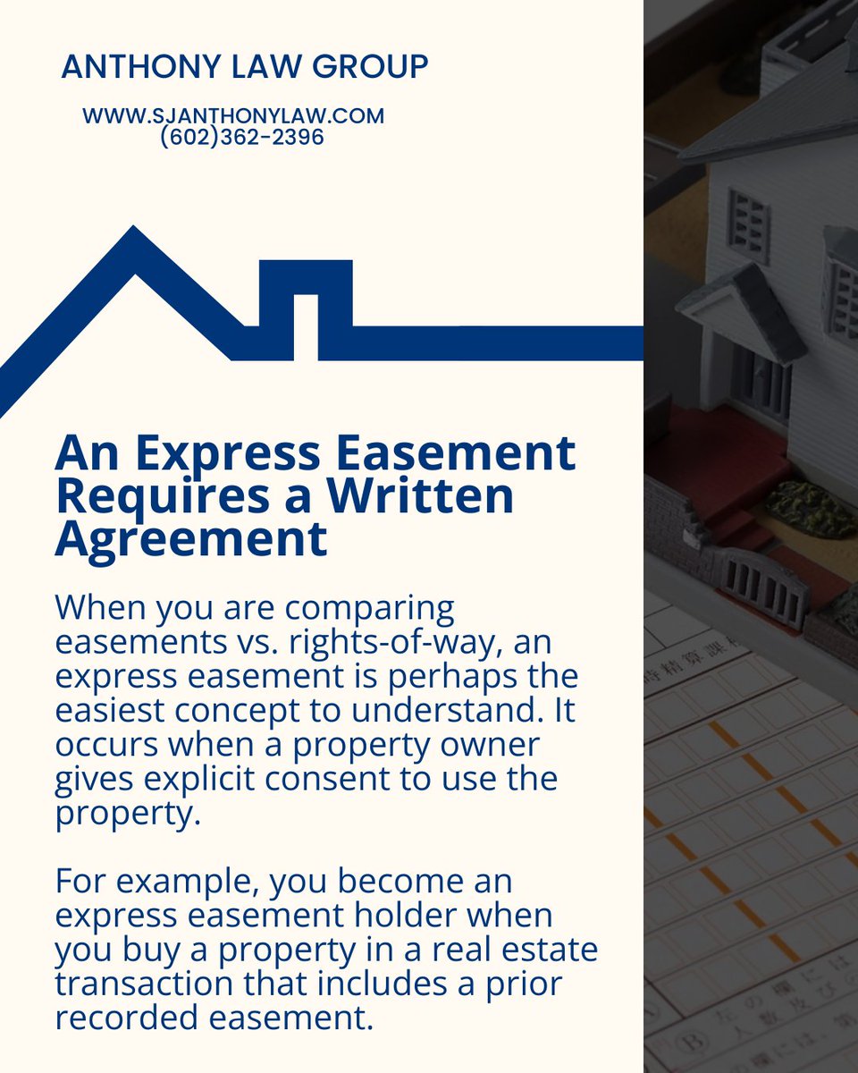 AnthonyLawGrou1's tweet image. Understanding the Difference Between An Easement and A Right-Of-Way #arizona #az #scottsdale #phoenix #arcadia #mesa #gilbert #cavecreek #oldtownscottsdale #business #smallbusiness #businessowner #stephenjanthony #anthonylawgroup #realestate #realestatelaw